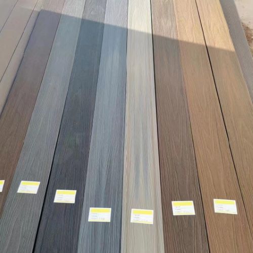 呼和浩特塑木地板厂家工厂直销各种颜色木塑地板比对图，颜色丰富，支持定制