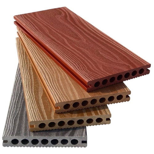 呼和浩特共挤户外木塑材料厂家直销浮雕木纹塑木地板栈道板材